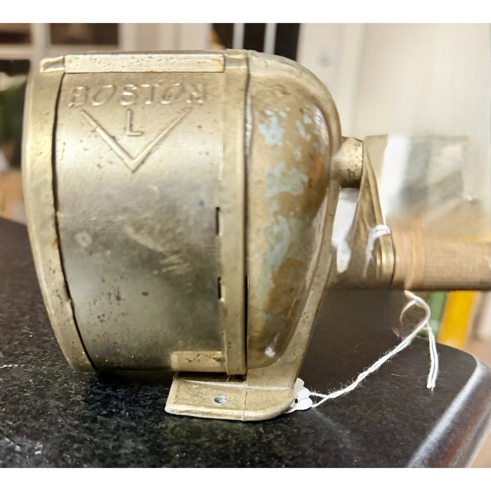 Rare Boston Brand Figural Chef Pencil Sharpener vintage metal heavy duty